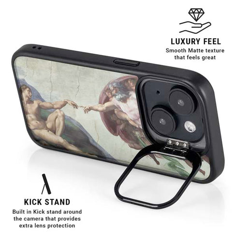 Creation of Adam by Michelangelo iPhone 15 Kickstand Case